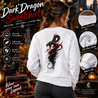 T-Shirt Horreur Dark Dragon – Dragon Rouge et Noir