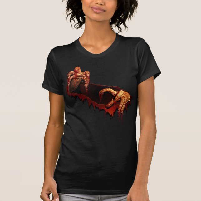 T-shirt Horreur d'Halloween féminin Zombie Te mort (Devant)