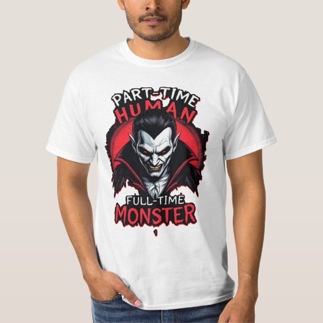 T-shirt Horreur d'Halloween Monster à temps partiel (Devant)