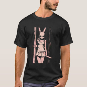 T-shirt Horreur Girl Bunny Masque Slasher Anime Alt Déplai
