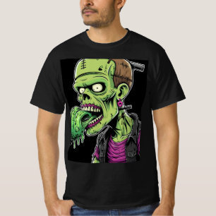 T-shirt Horreur Halloween Zombie : La pizza de Frankenstei