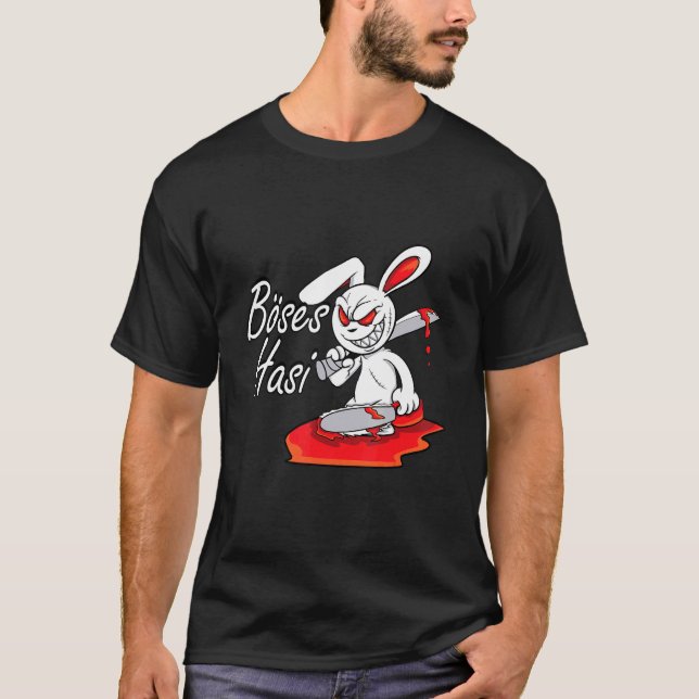 T-shirt Horreur Maléfique Hasi Rabbit Dit Pâques (Devant)