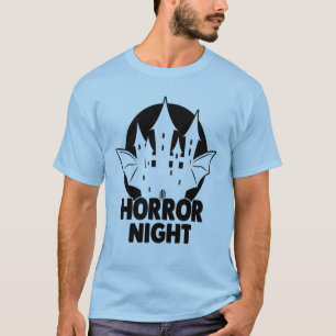 T-shirt Horreur Nuit Effrayant Maison Bat Halloween