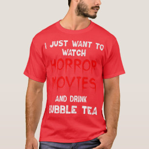 T-shirt Horreur Vidéo Chemise Bubble Thé Louveur regarder