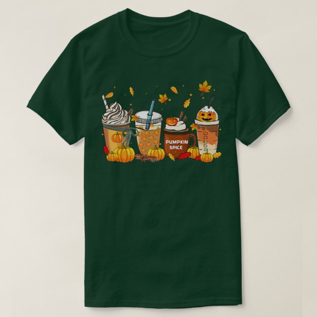 T-shirt Horror Fall Café Jackolantern Halloween Citrouille (Design devant)