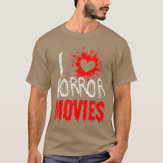 T-shirt Horror Movie Fan I Love Horror Movies funny vintag