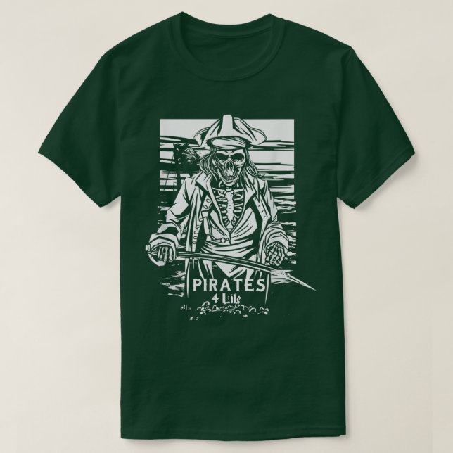 T-shirt Horror Skeleton Pirate  (Design devant)