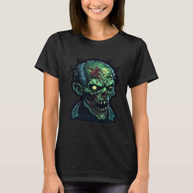 T-shirt Horror Zombie Monster Nightmare Scary Terrifying H (Devant)