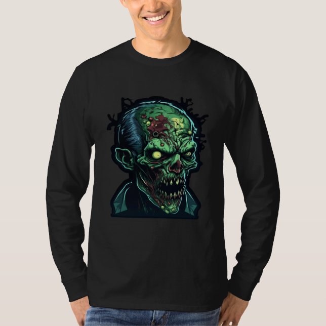 T-shirt Horror Zombie Monster Nightmare Scary Terrifying H (Devant)