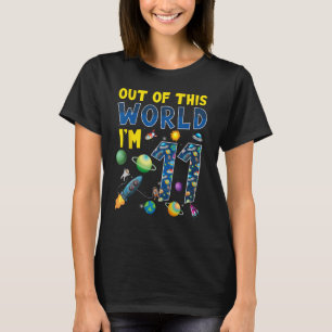 T-shirt Hors de ce monde je suis 11 Space Rocket Birthday