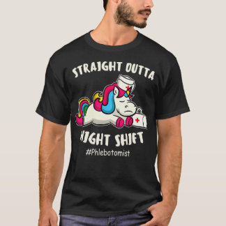 T-shirt Hors de la nuit Shift Phlebotomiste Unicorn