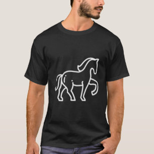 T-shirt Horse Animal Badge Patch Line Art Icon Outline Gif