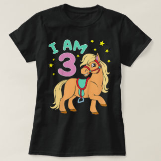 T-shirt Horse Birthday 3 Years Toddler Girls