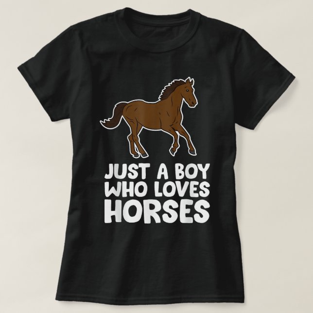 T-shirt Horse Boy Just a Boy Who Loves Horses (Design devant)