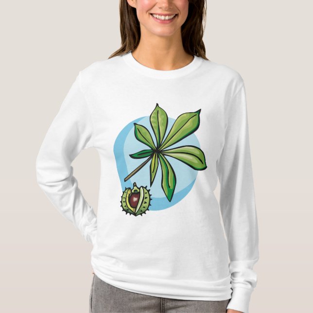 T-shirt Horse Chestnut Leaf and Conker (Devant)