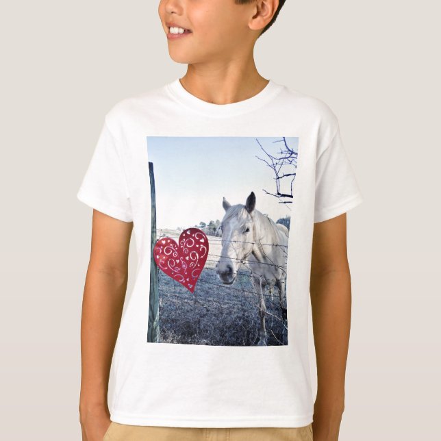 T-shirt HORSE coeur Valentine (Devant)