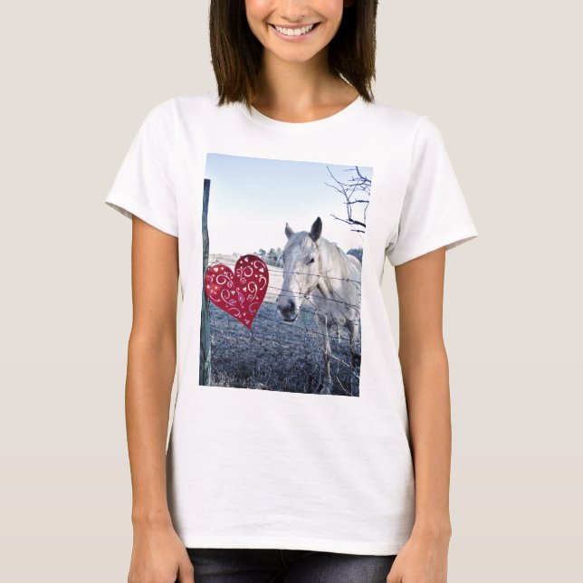 T-shirt HORSE coeur Valentine (Devant)