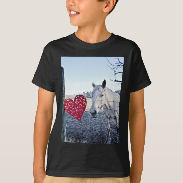 T-shirt HORSE coeur Valentine (Devant)