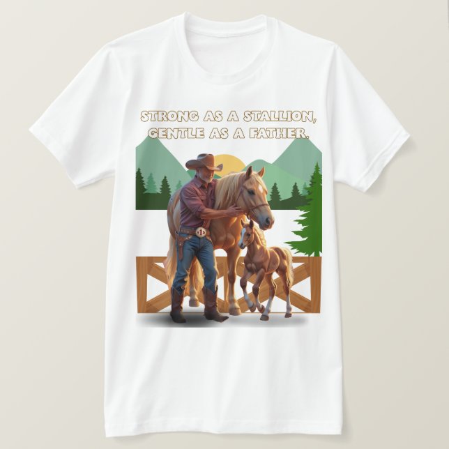 T-shirt Horse Dad Pride - Fête des pères Édition équestre (Design devant)