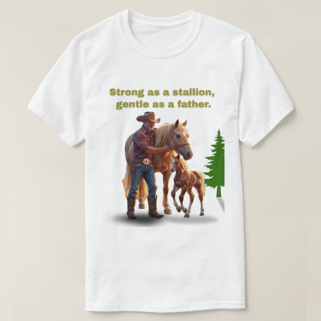 T-shirt Horse Dad Pride - Fête des pères Édition équestre (Design devant)