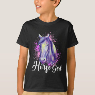 T-shirt Horse Girl Horseback équitation Pony Horsescute Ss