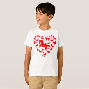 T-shirt Horse Love Heart Toddlers Valentines Day