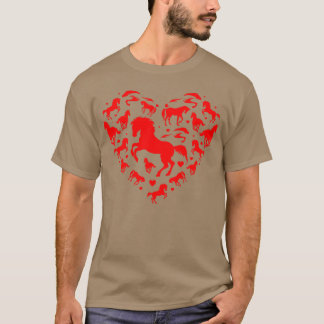 T-shirt Horse Love Heartoddlers Valentines Famille du jour