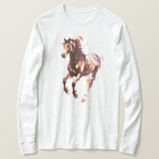 T-shirt Horse Painting Long Sleeves Top