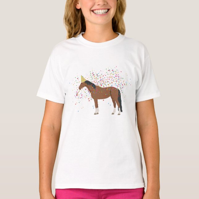 T-shirt Horse Partyler Animaux de ferme ayant une fête (Devant)