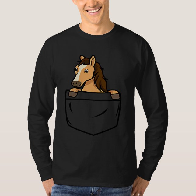 T-shirt Horse Pocket For Horse (Devant)