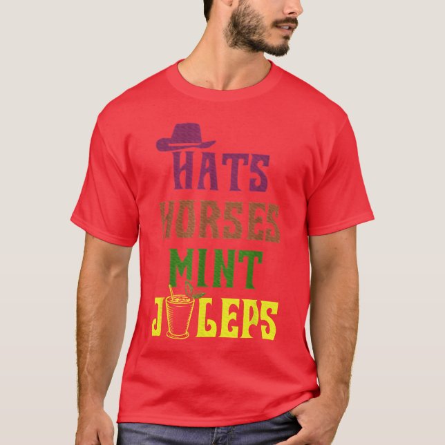 T-shirt Horse Racing Casquette Horses et Jus de Menthe Der (Devant)