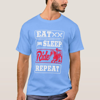 T-shirt Horse Racing Jockey Manger Sleep Ride Horse Répéte