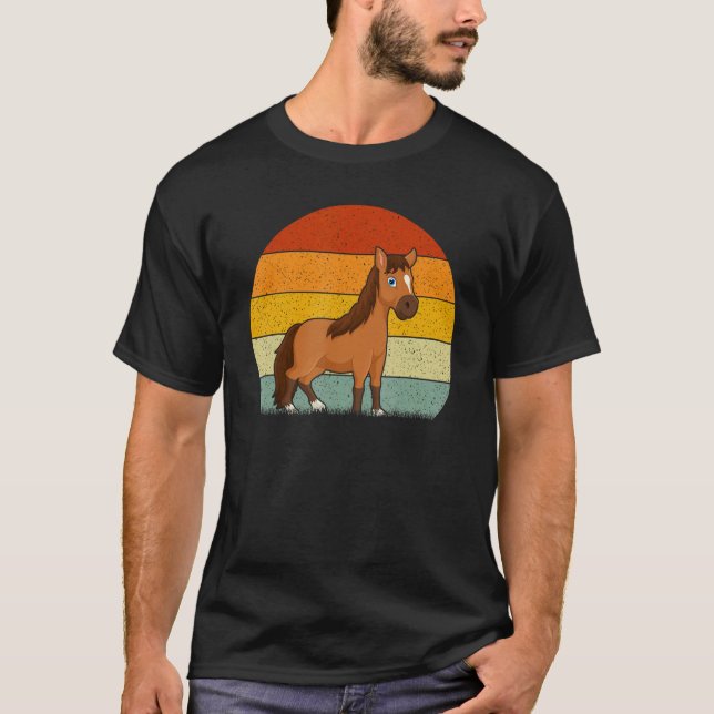 T-shirt Horse  Retro Style Vintage (Devant)