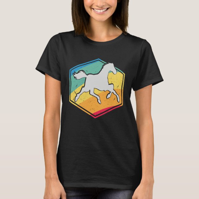 T-shirt Horse Shirt Retro Style (Devant)