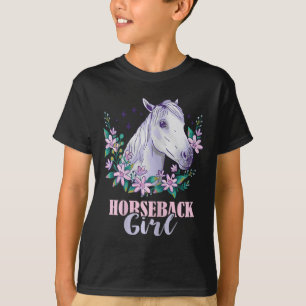 T-shirt Horseback Girl Horseback équitation Cheval Lover E