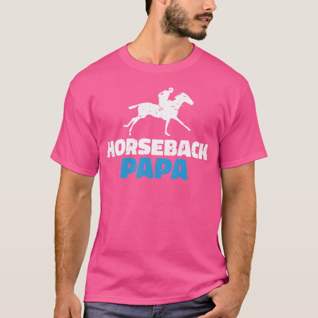 T-shirt Horseback Papa Horse Riding (Devant)