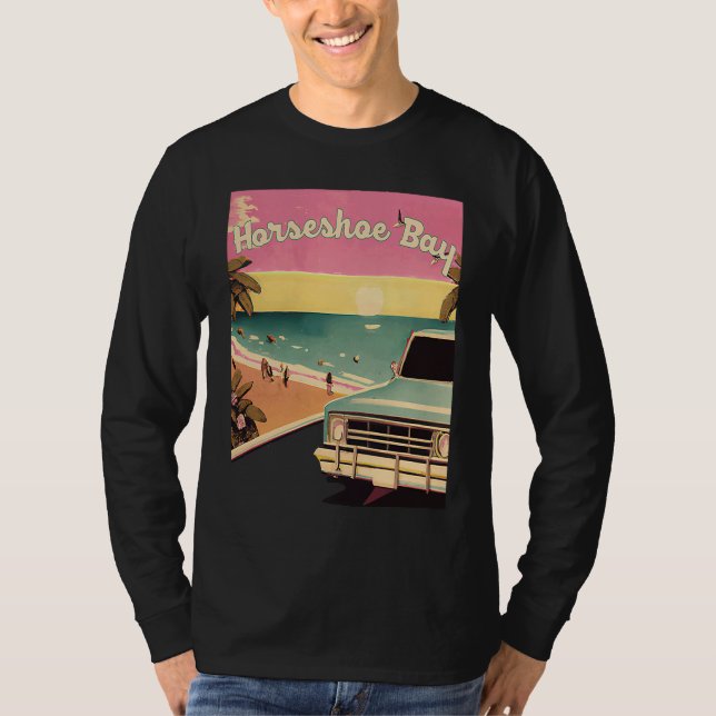 T-shirt Horseshoe Bay Retro Beach Vacation Souvenir Surf (Devant)