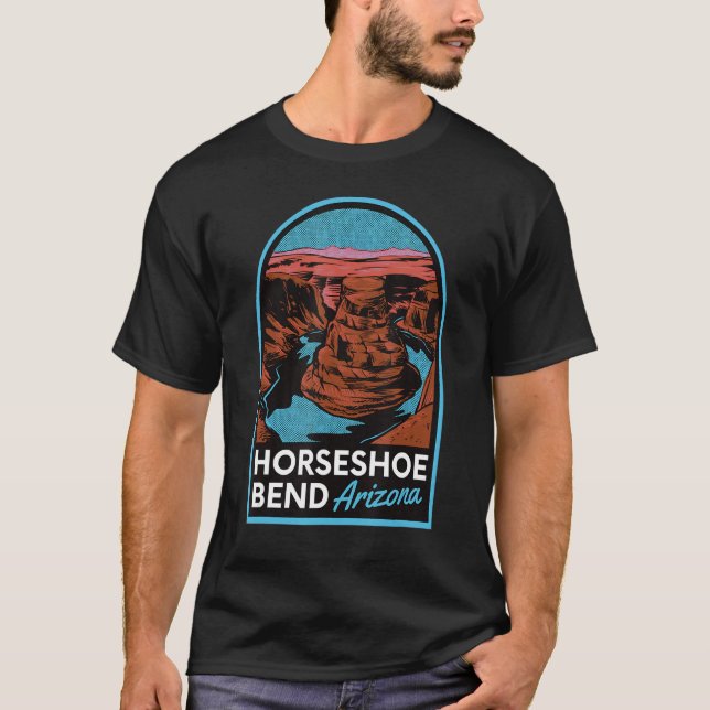 T-shirt Horseshoe Bend Arizona Retro (Devant)