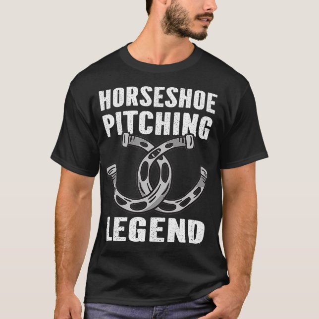 T-shirt Horseshoe Pitching Legend Horseshoe Throwing (Devant)