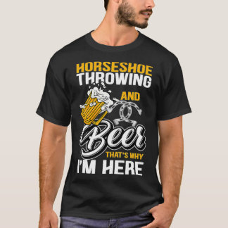 T-shirt Horseshoe Throwing and Beer Funny Pitching Horse S