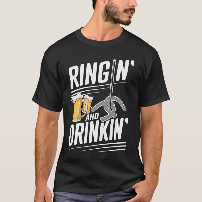 T-shirt Horshoe Pitcher Ringin Et Drinkin Horseshoe Pitc (Devant)