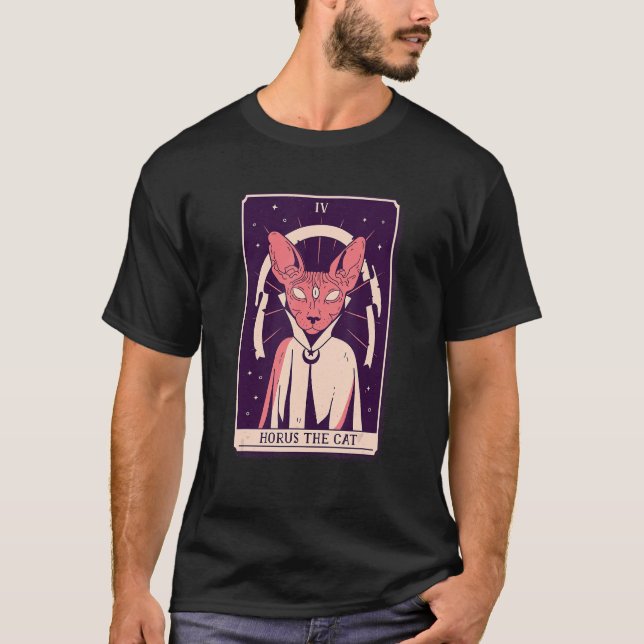 T-shirt Horus Carte Tarot Chat (Devant)