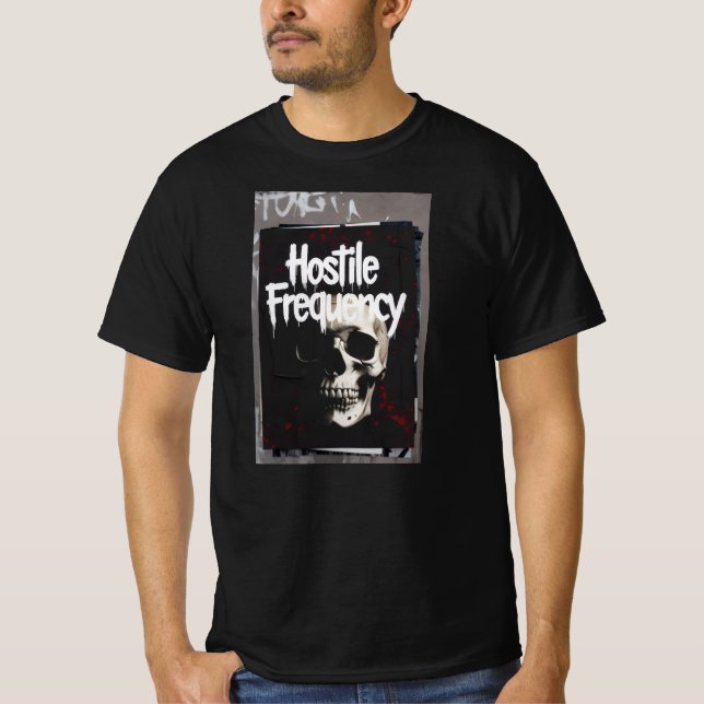 T-shirt hostile frequency  with skull (Devant)