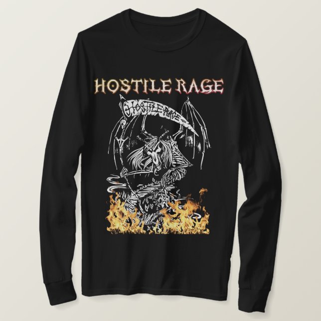 T-shirt HOSTILE RAGE - Sur la manchette longue de la rampa (Design devant)