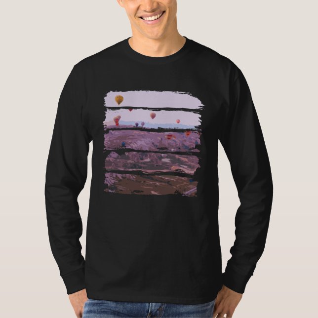 T-shirt Hot Air Balloons Travel Landscape (Devant)
