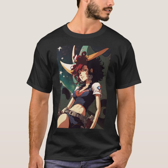 T-shirt Hot Anime Girl Space Cowboy Ranger (Devant)