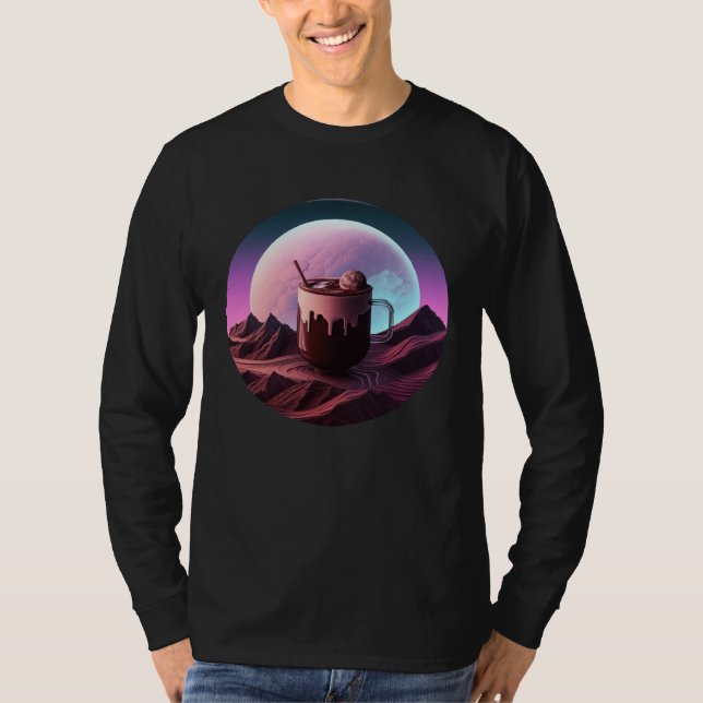 T-shirt Hot Chocolate Synthwave 80s Retrowave Aesthetic (Devant)