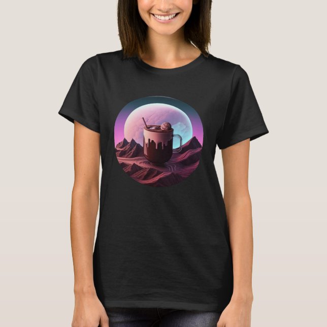 T-shirt Hot Chocolate Synthwave 80s Retrowave Aesthetic (Devant)
