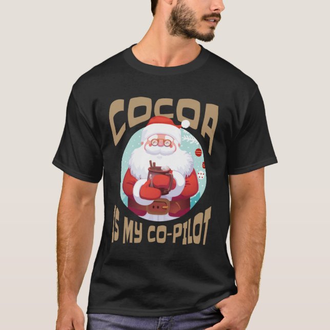 T-shirt Hot Cocoa Co Pilot Santa Chocolate (Devant)