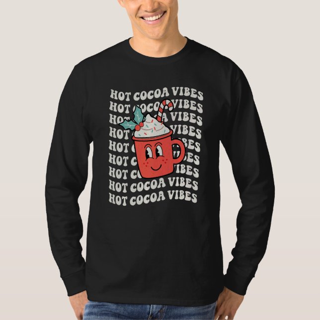 T-shirt Hot Cocoa Vibes Retro Christmas Peppermint Hot Cho (Devant)